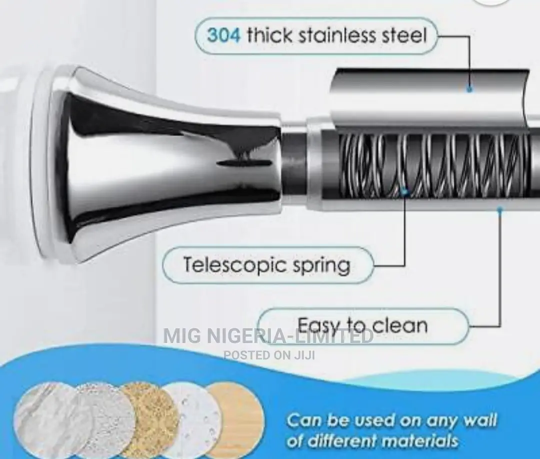 Shower Curtain Rod Stainless Steel Spring Tension Rod