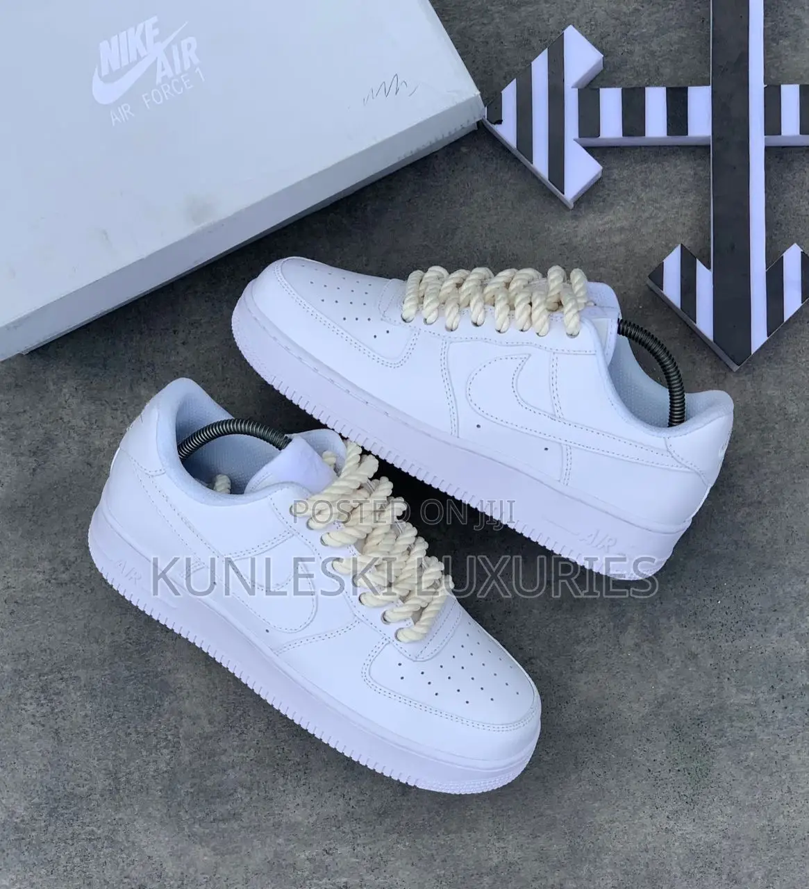 Original Nike Airforce 1 Chunky White Lace Sneakers