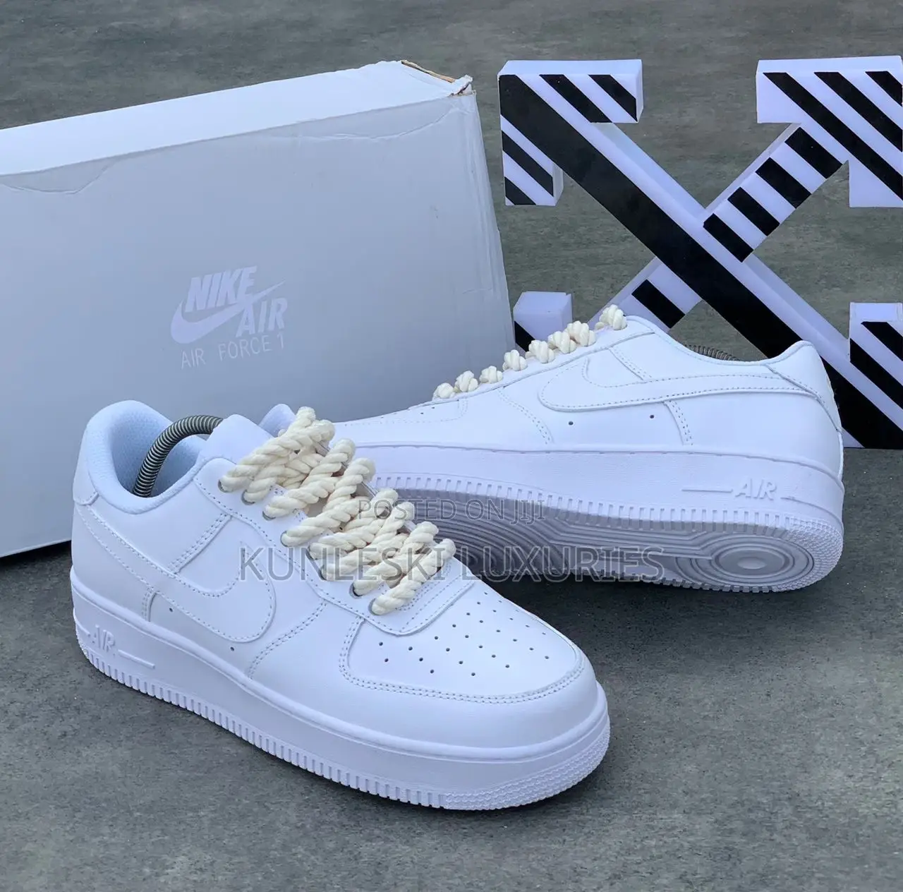 Original Nike Airforce 1 Chunky White Lace Sneakers