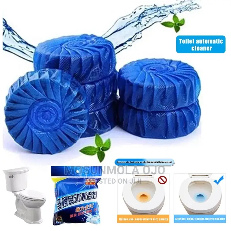10pcs Blue Automatic Toilet Cleaner Stain Remover Tablet