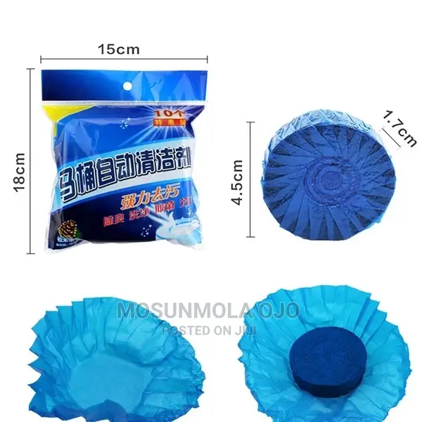 10pcs Blue Automatic Toilet Cleaner Stain Remover Tablet