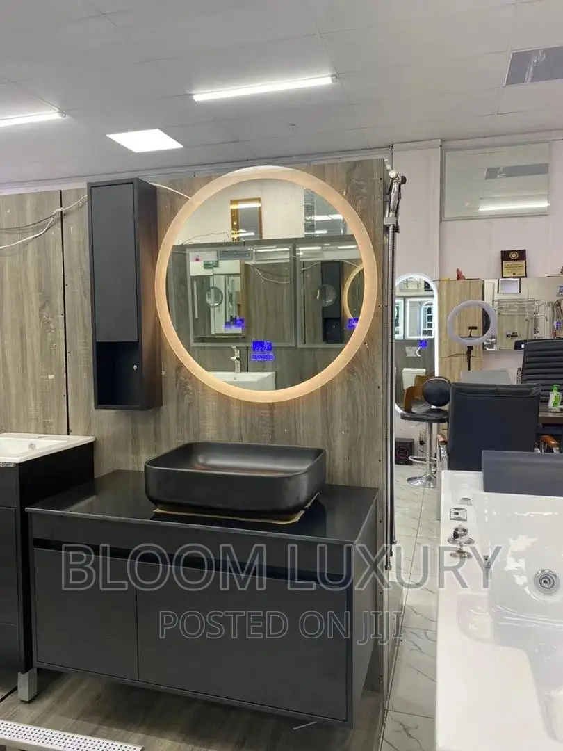 Cabinet With Led Mirror And Side Shelf