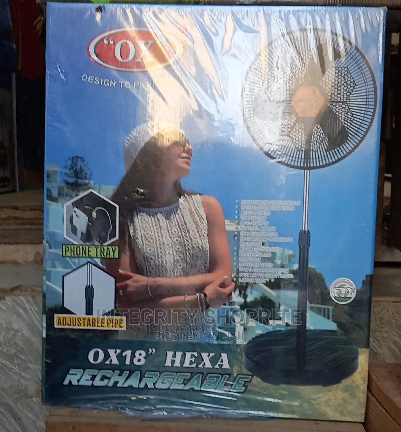 Ox Hexa Rechargeable Standing 18" Fan