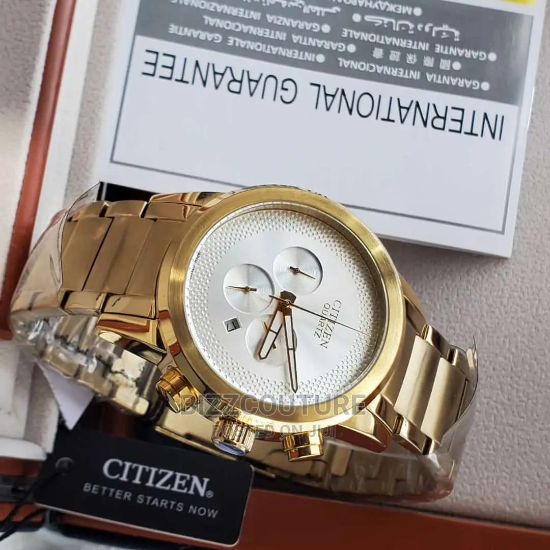 Original CITIZEN Gold Steel Strap Watch Available in Store