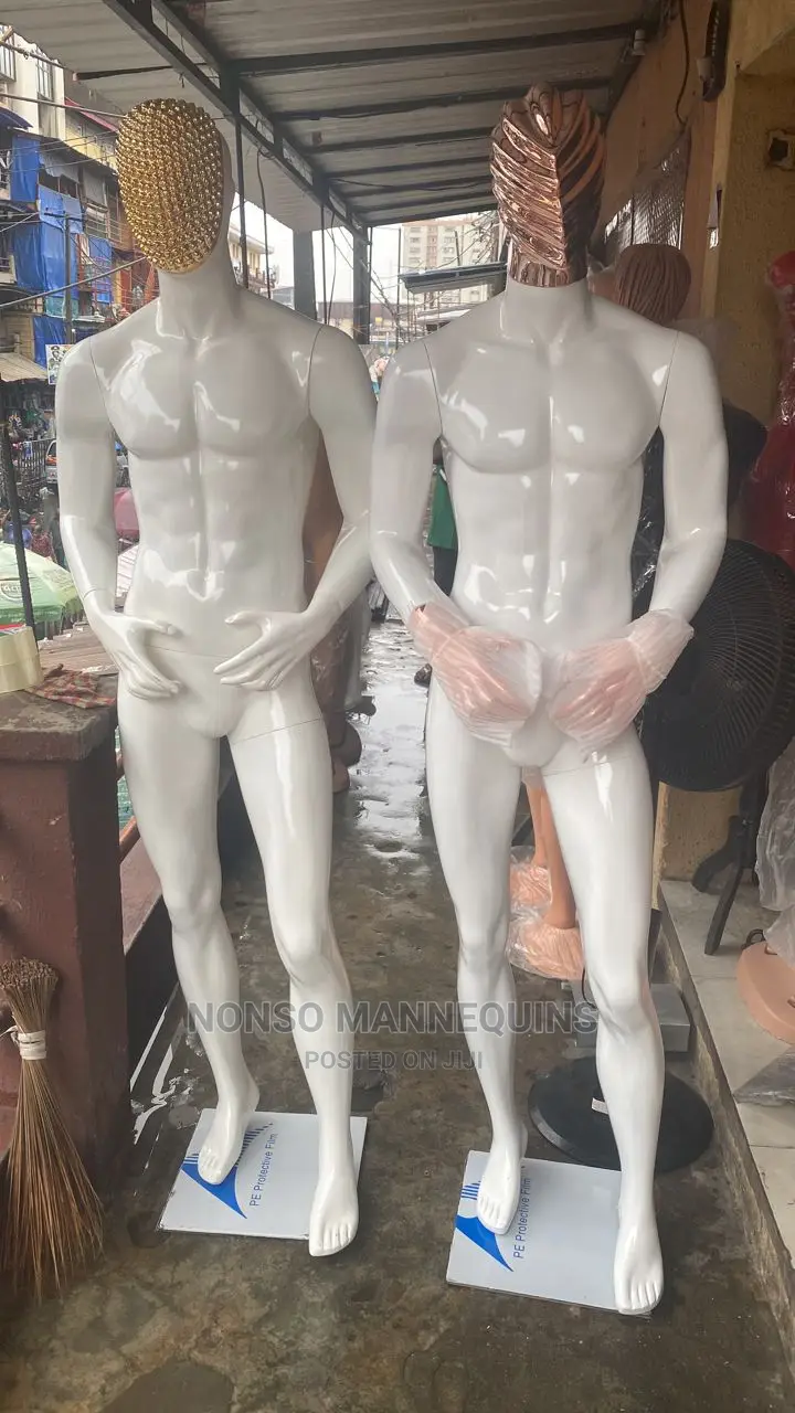 Glossy White Rose Gold Huge Fibre Male Mannequins