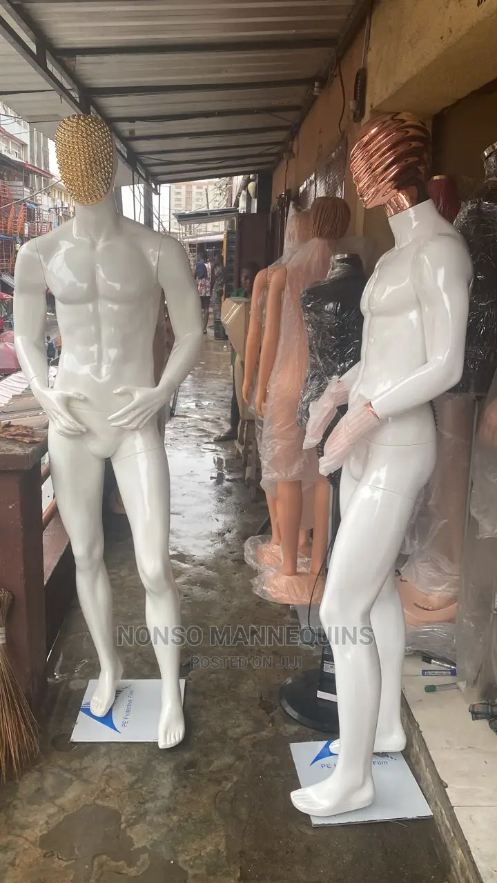 Glossy White Rose Gold Huge Fibre Male Mannequins