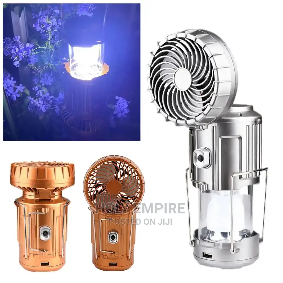 Led Solar Camping Lights Portable With Fan Solar Charge Rech