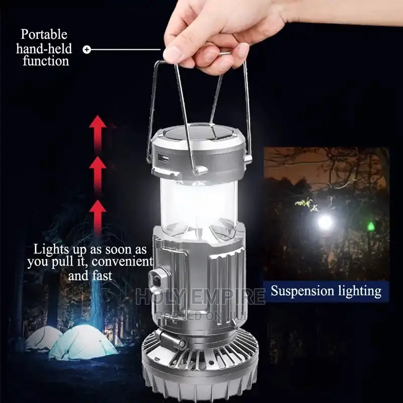 Led Solar Camping Lights Portable With Fan Solar Charge Rech