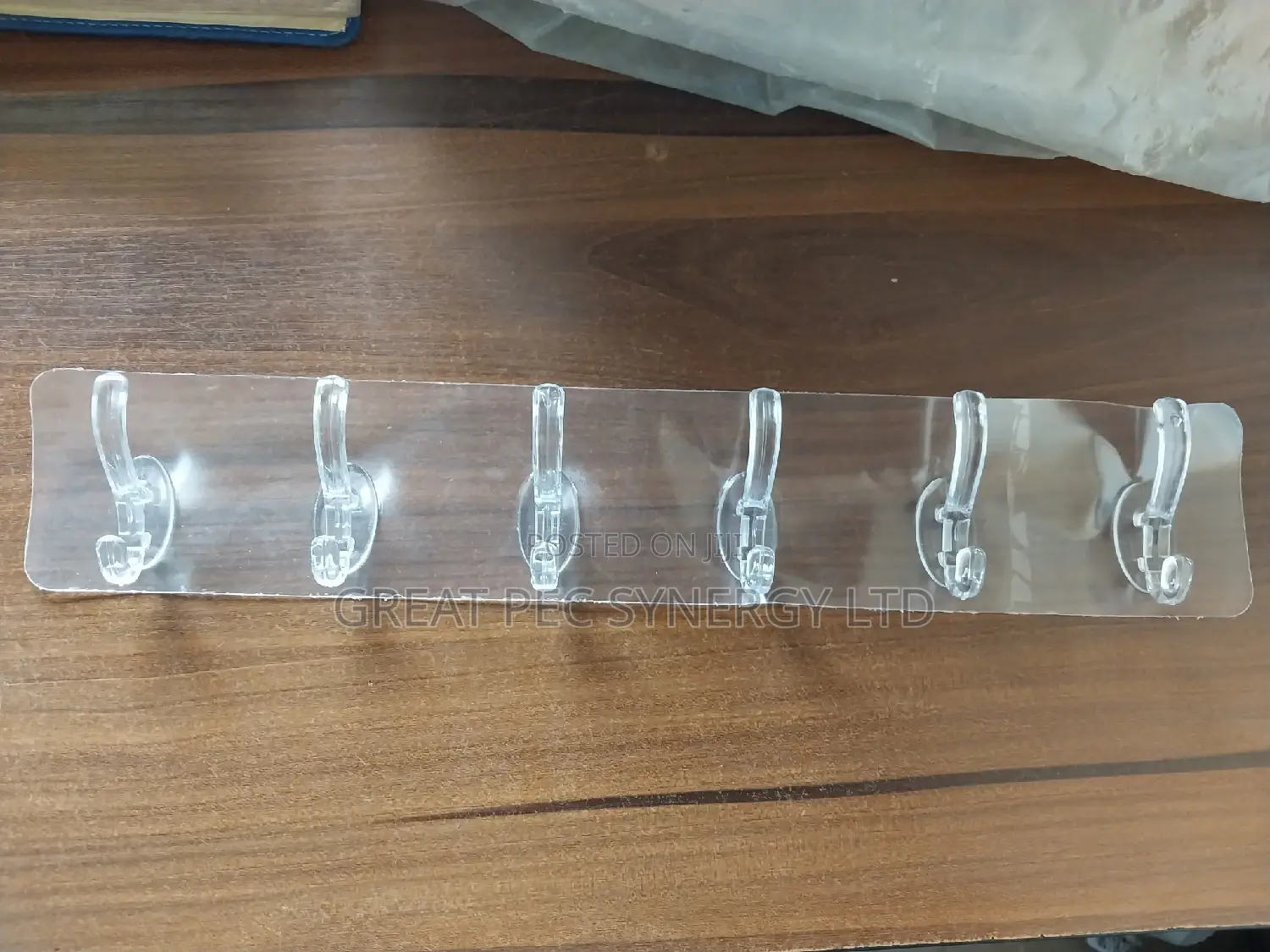 Strong Adhesive 6 in 1 Wall Stick Hook - Long Transparent