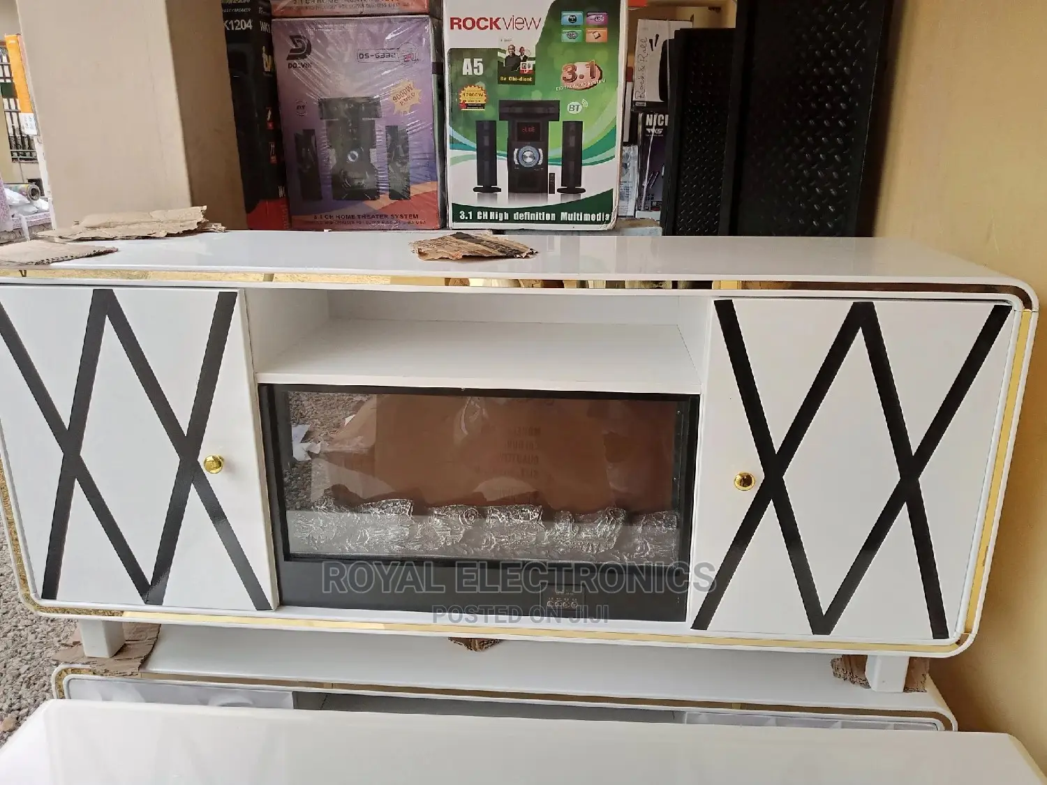 Royal TV Stand- Electric Fire Display