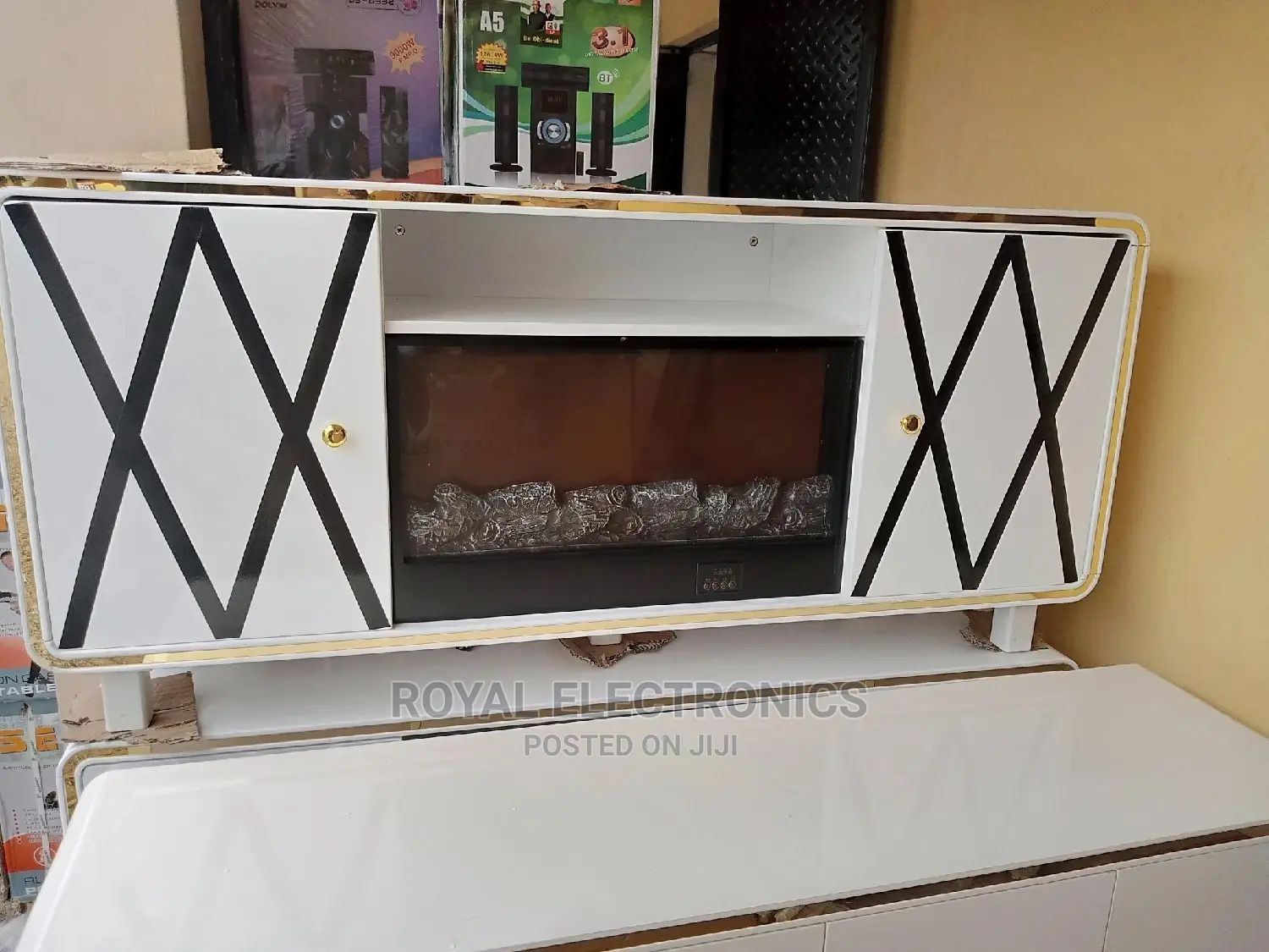Very New Universal Royal TV Stand- Electric Fire Display