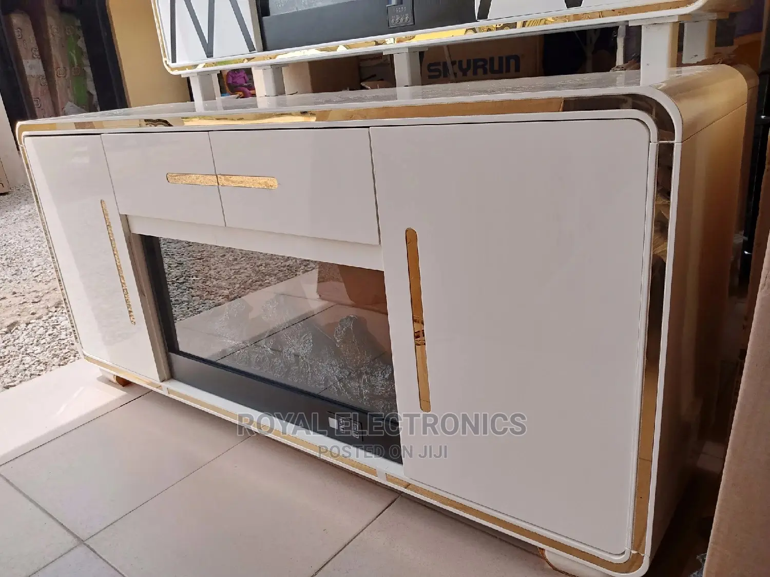 High Quality Modern Imported TV Stand Electric Fire Display