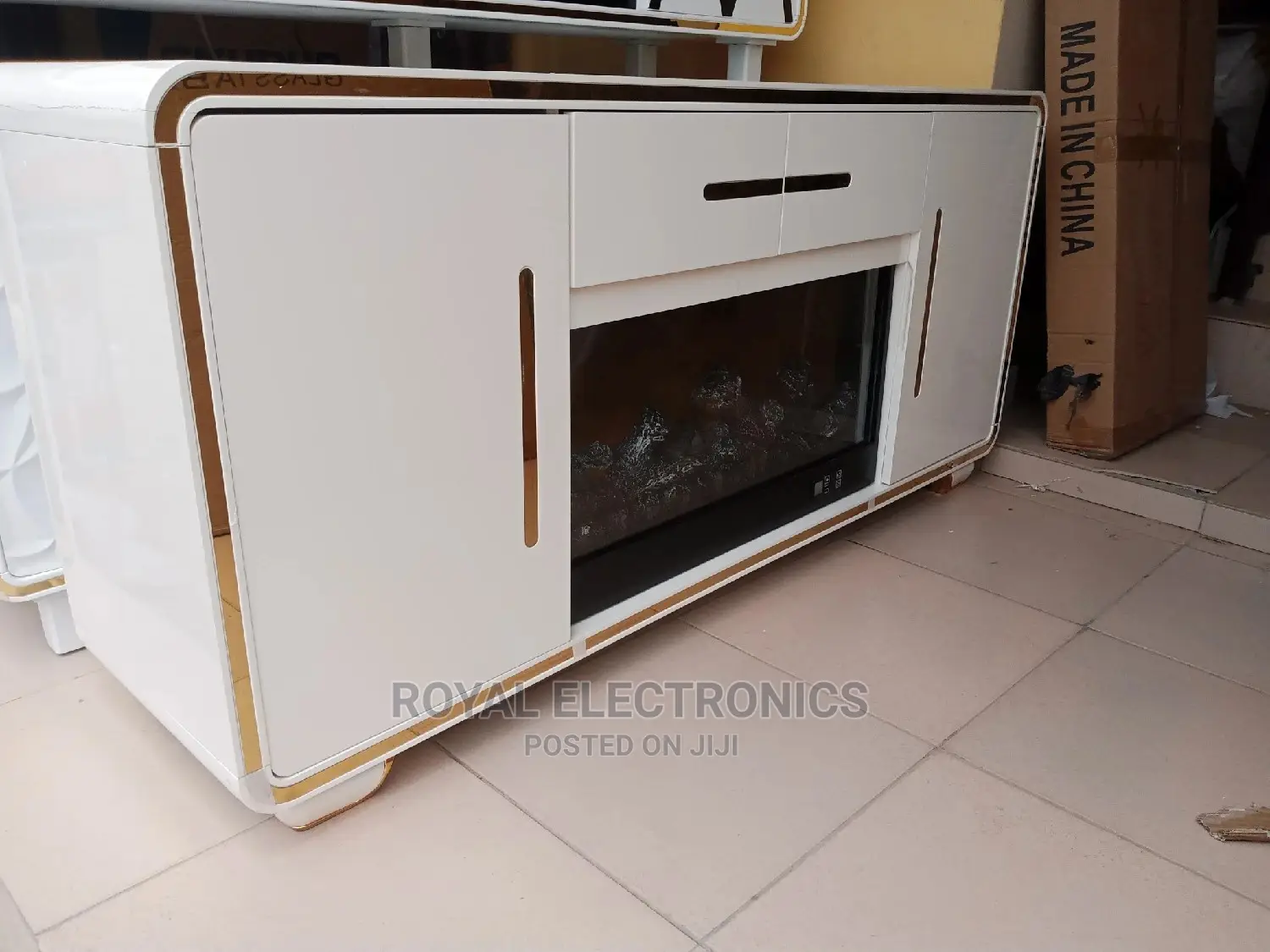 Imported TV Stand With Electric Fire Display