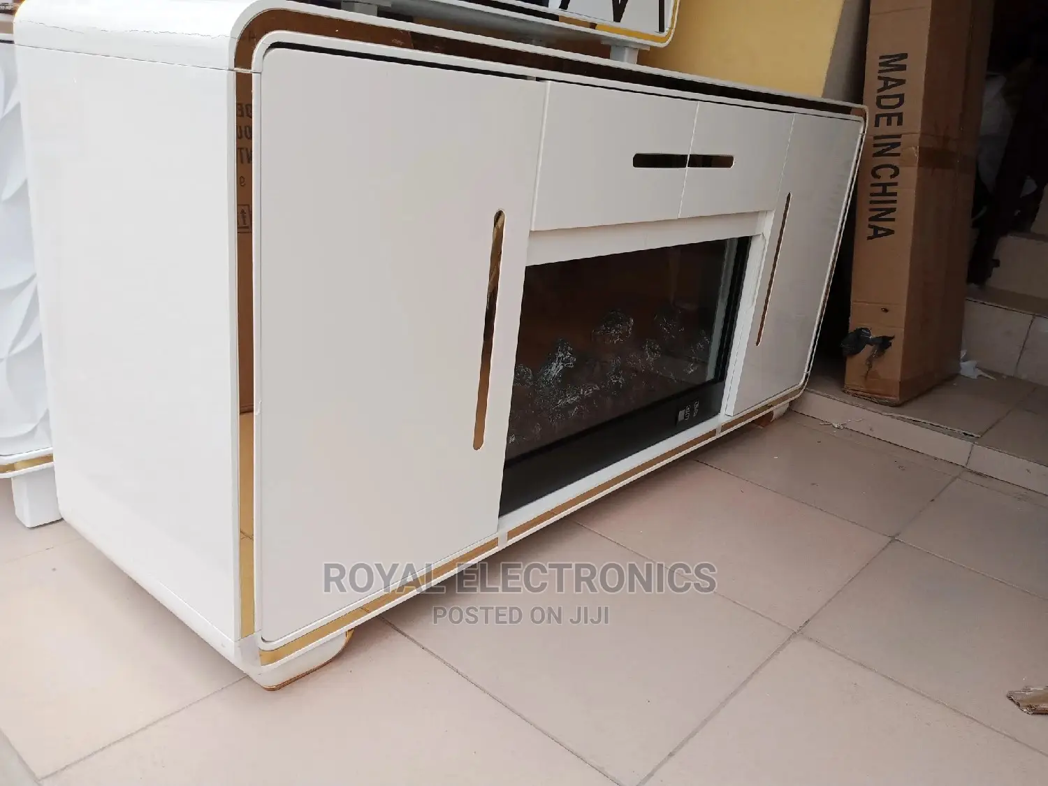 Imported TV Stand With Electric Fire Display