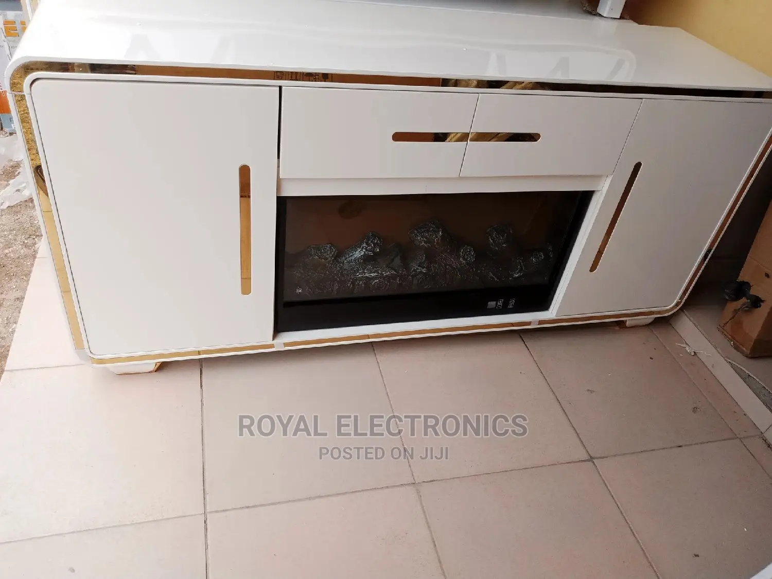 Very New Modern Imported TV Stand With Electric Fire Display