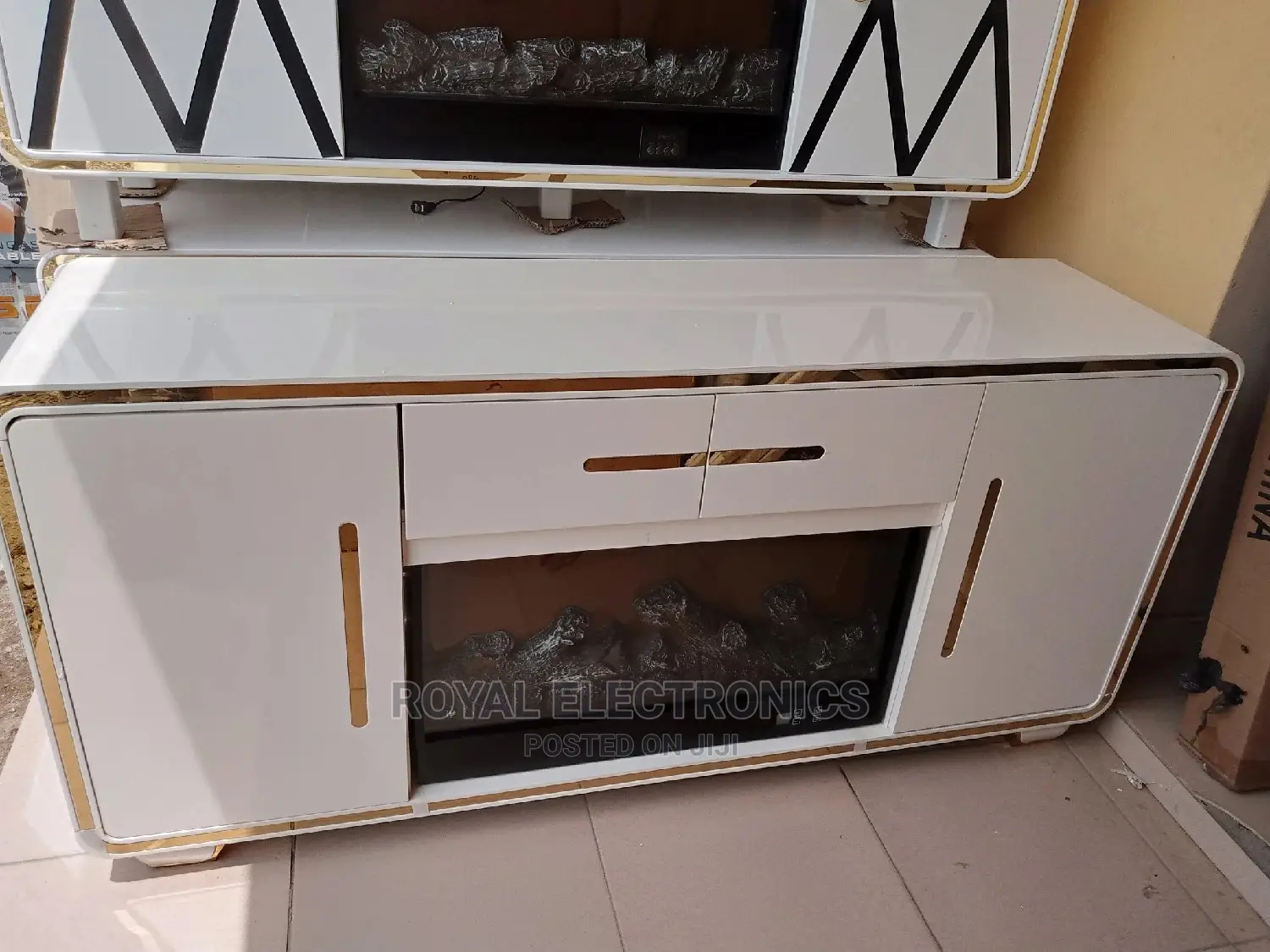 Best Quality Modern Imported Tv Stand With Fire Display