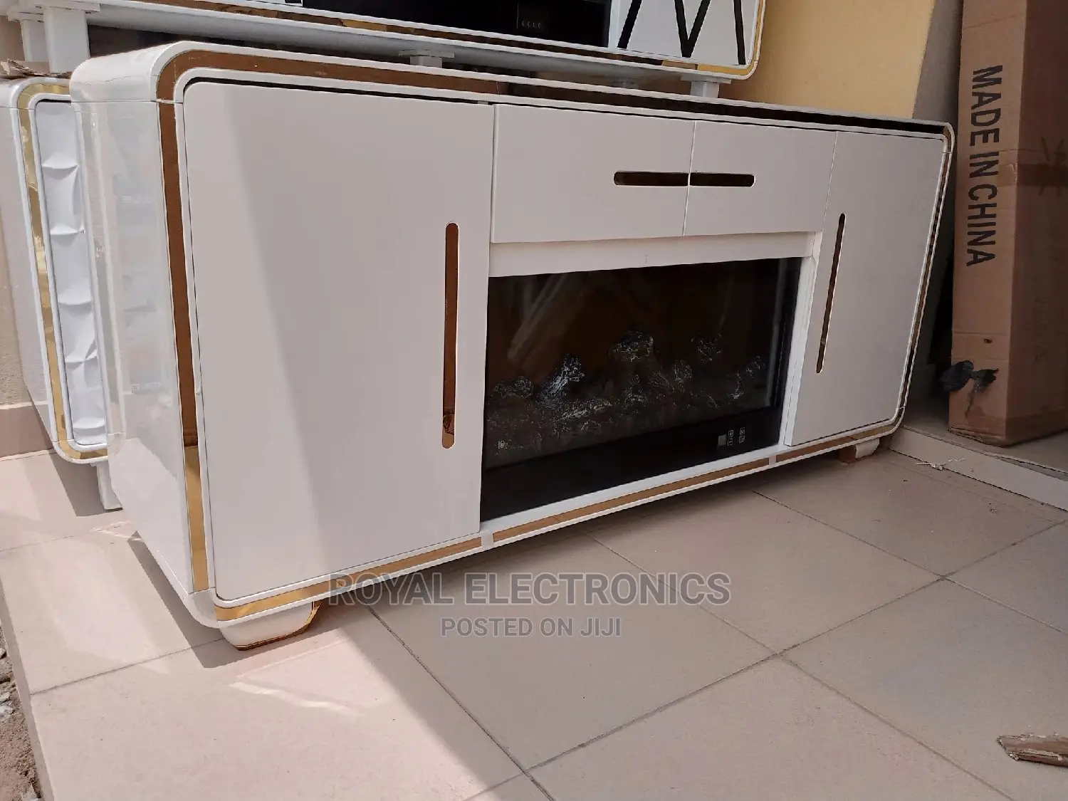 Best Quality Modern Imported Tv Stand With Fire Display