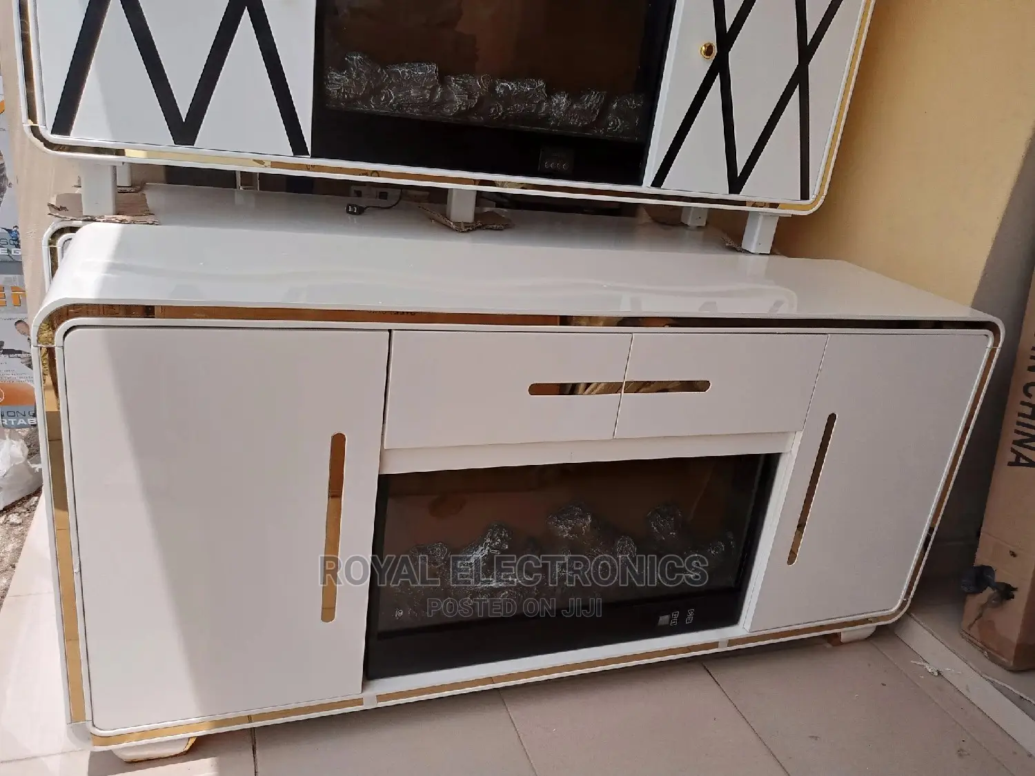 Quality Modern Imported TV Stand With Electric Fire Display