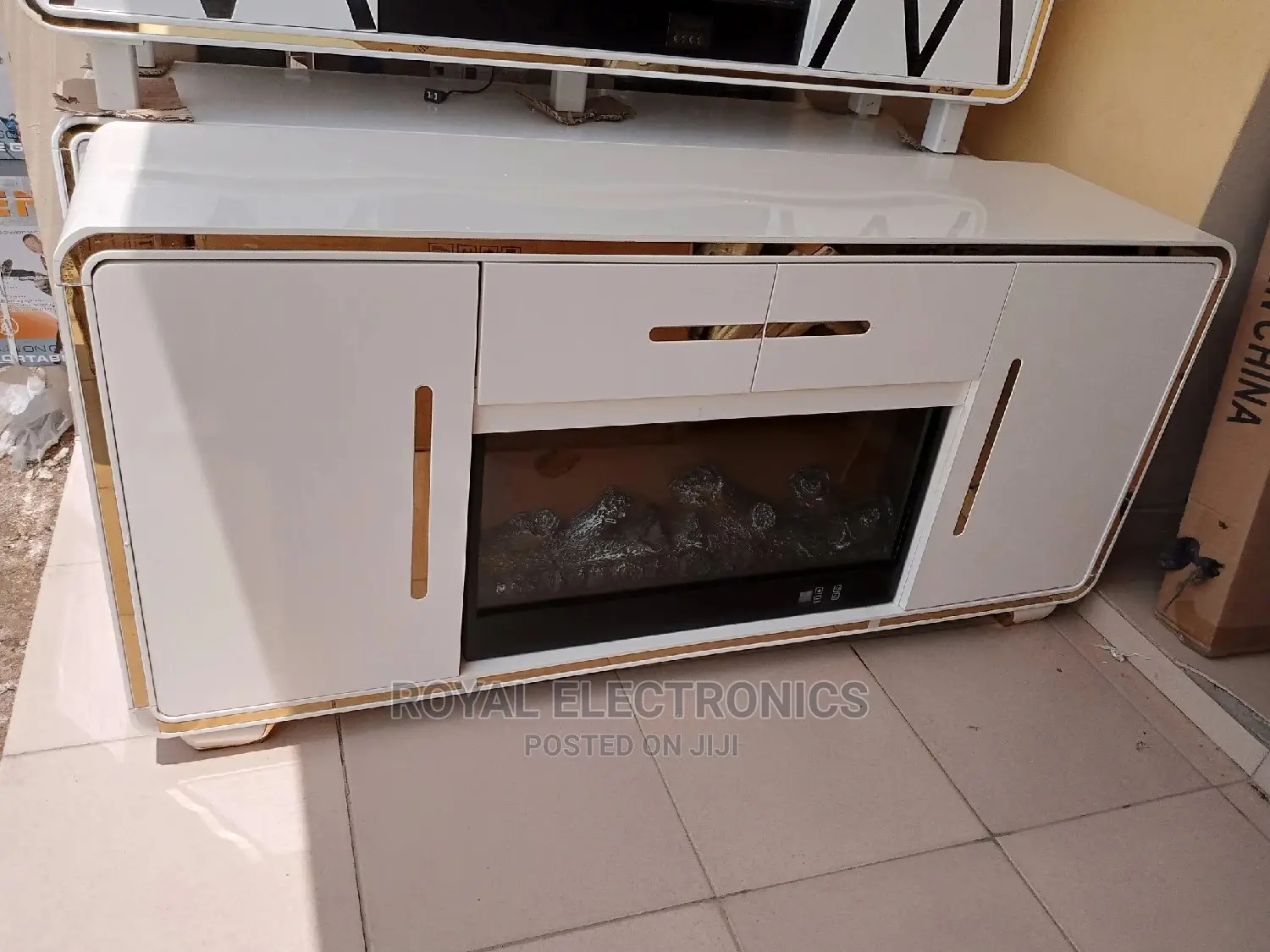 Quality Modern Imported TV Stand With Electric Fire Display