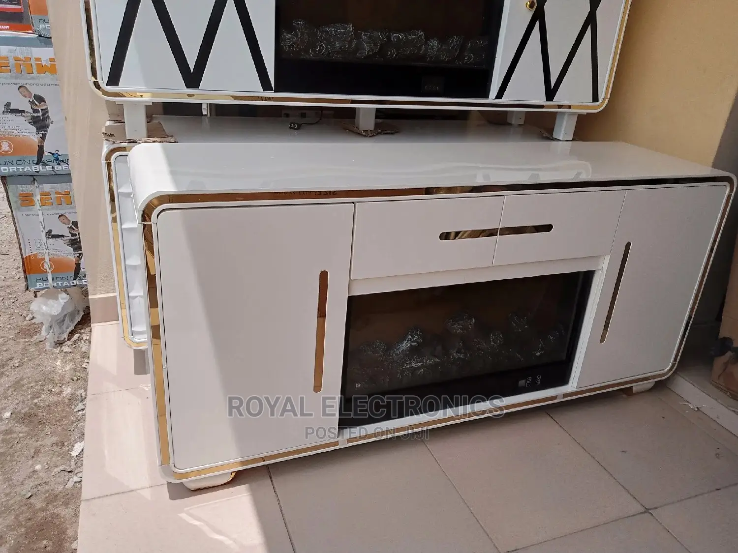 Standards Modern Imported TV Stand With Fire Display