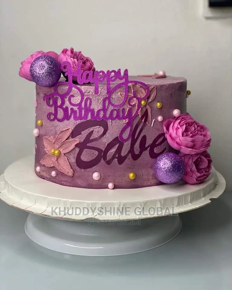 Purple and White With Gold Fluffy Cakes
