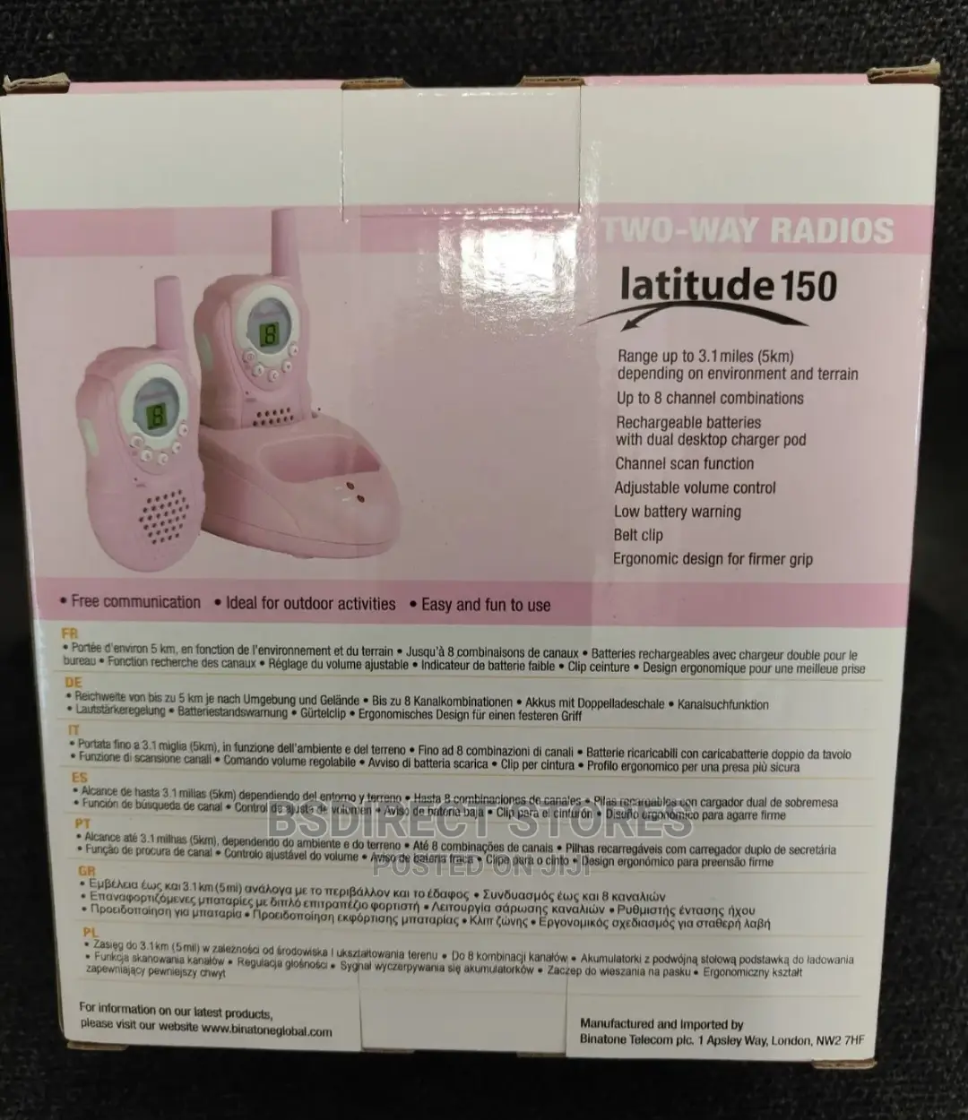 BINATONE LATITUDE150 Walkie Talkies 2 Way Rechargeable Radio