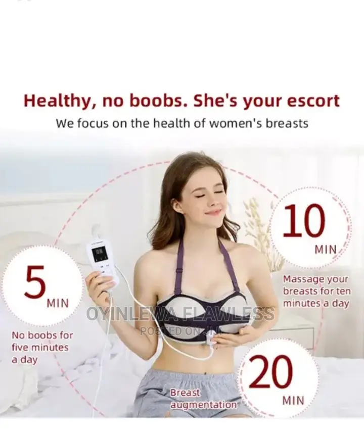 Rechargeable Breast Lifting Vibrating Heat Bra Massager