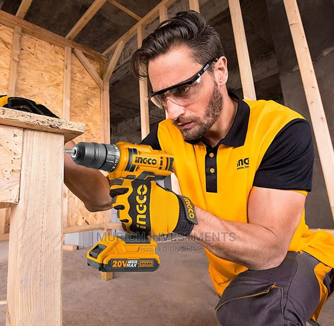 INGCO 20V Cordless Drill, 15+1 0.8-10mm 45NM 2-speed Gear