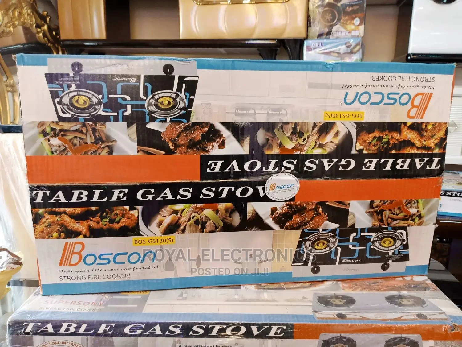 Brand New Boscon Glass Top Double Burner Gas Cooker