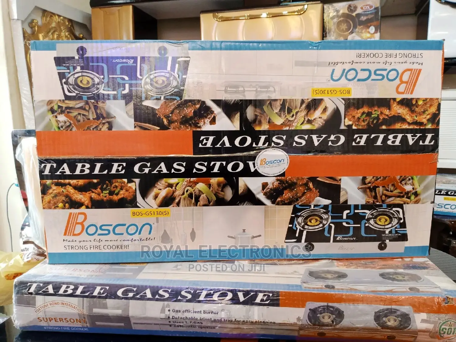 Authentic Boscon Glass Top Double Burner Gas Cooker
