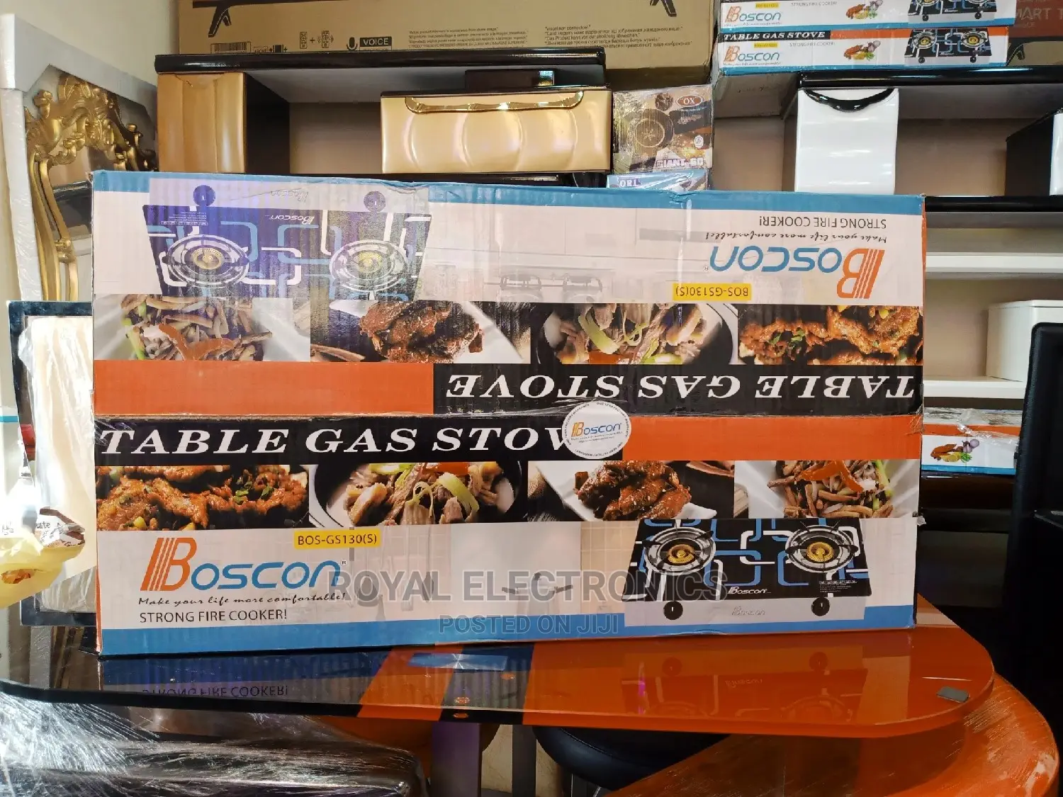 Standard Quality Boscon Glass Top Double Burner Gas Cooker