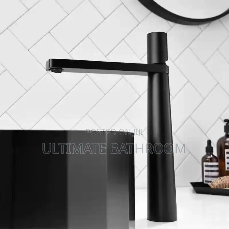 Long Black Basin Mixer Tap