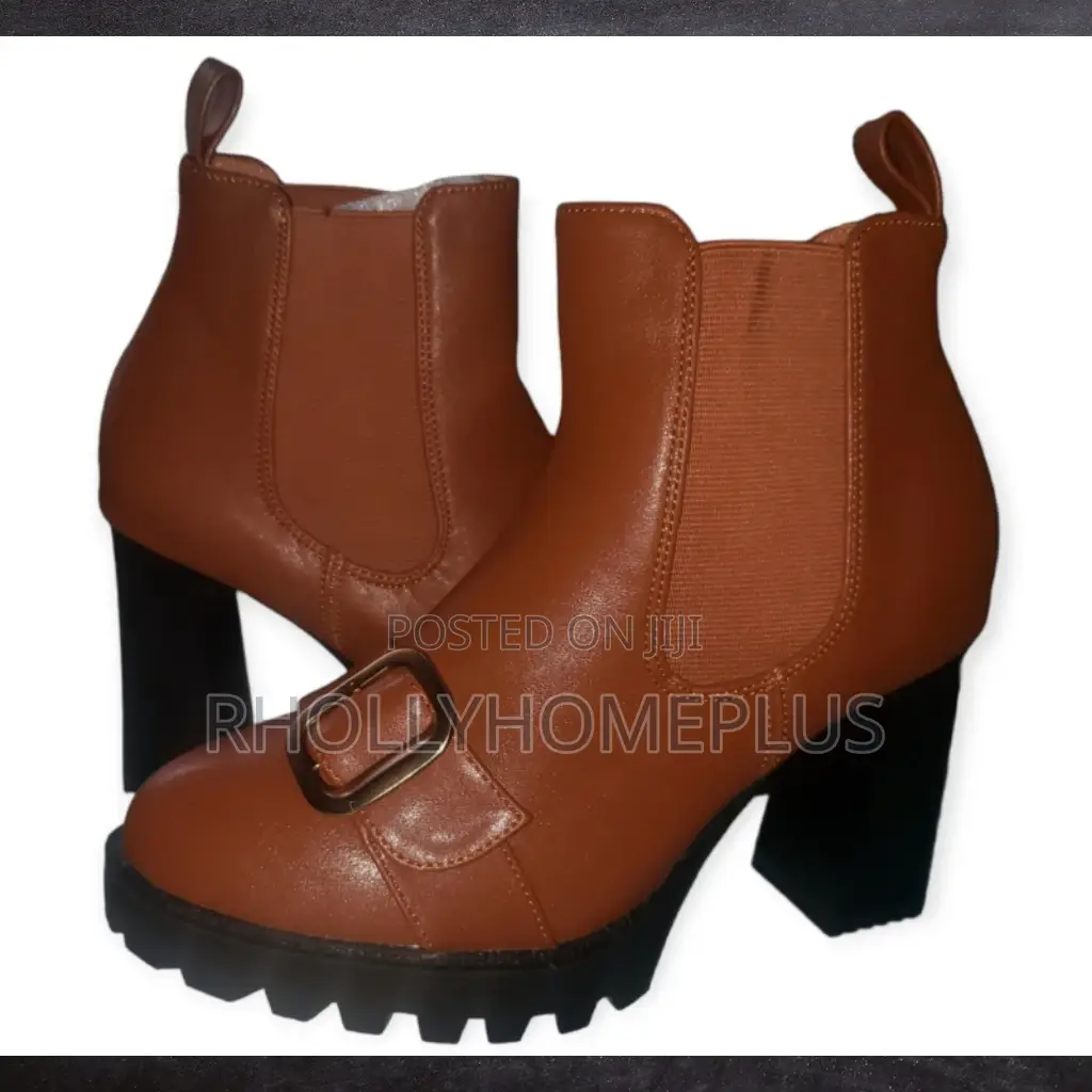 Women's High Heel Slip on Ankle Boot With Elastic Sided
