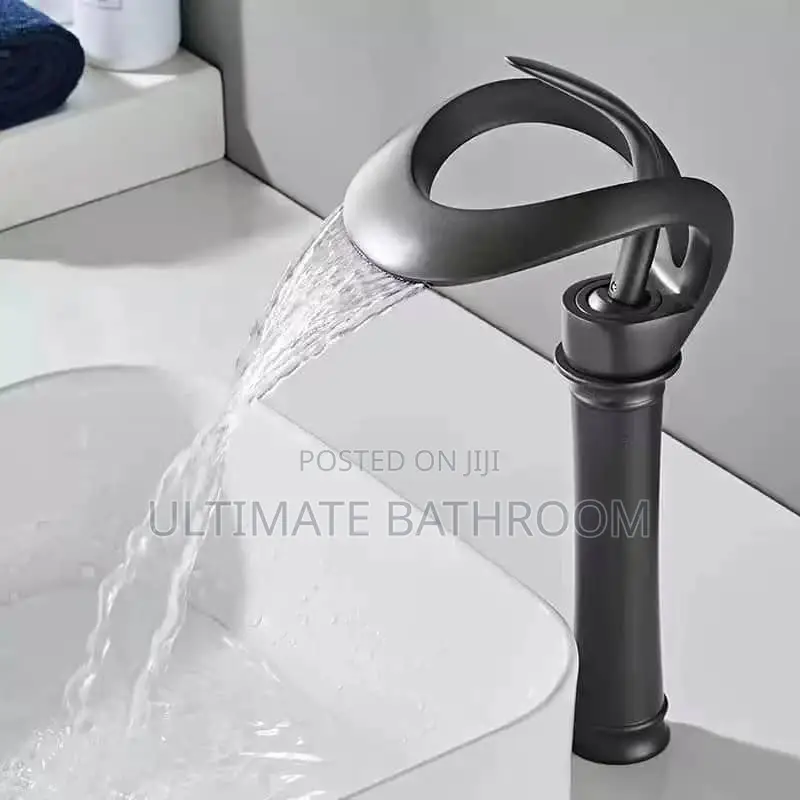 Full Brass Black Fountain Basin Mixer