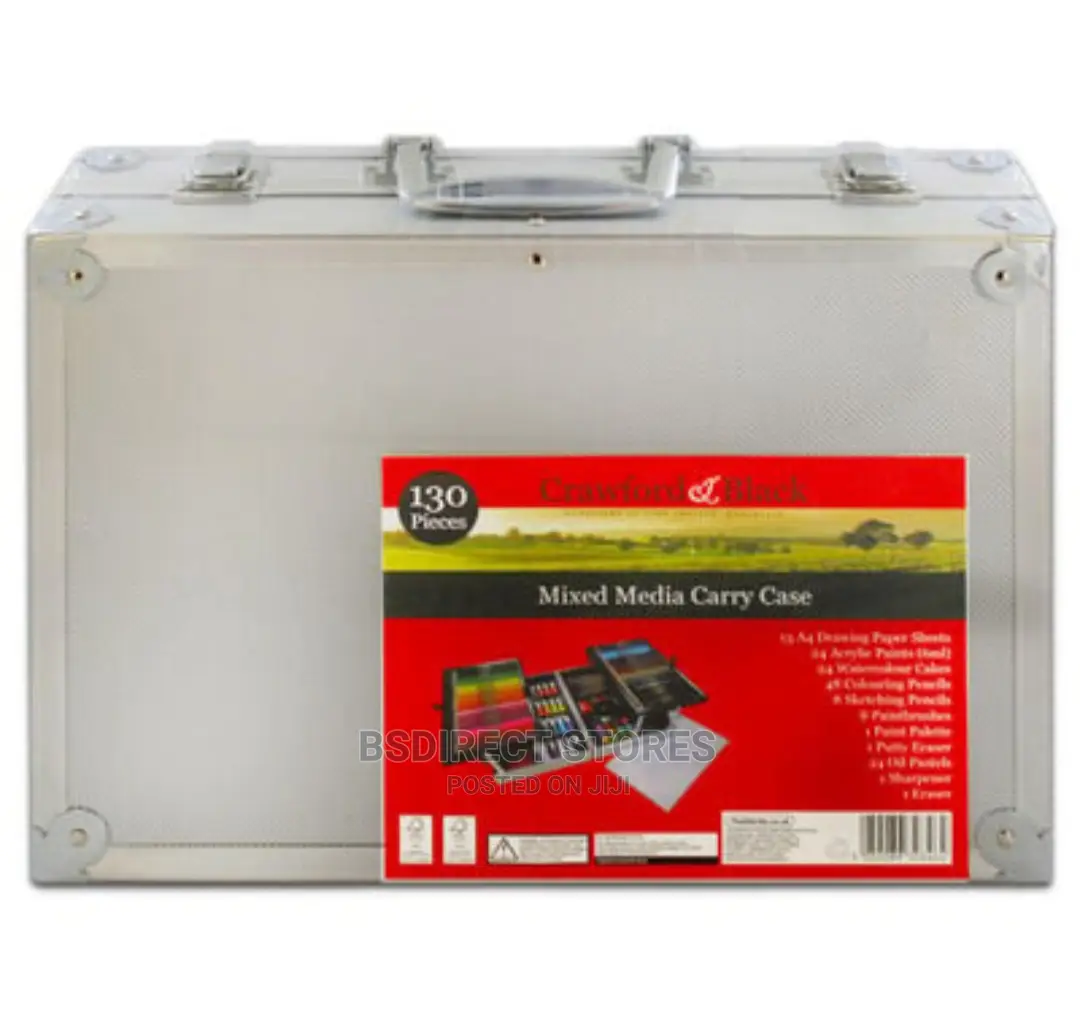 Crawford and Black 130 Piece Mixed Media Carry Case Set