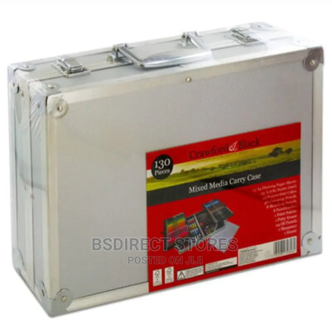 Crawford and Black 130 Piece Mixed Media Carry Case Set