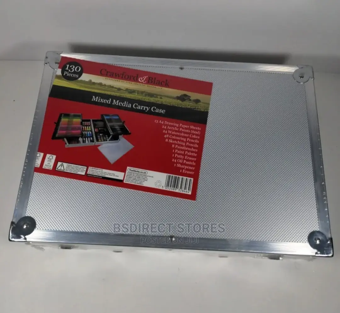 Crawford and Black 130 Piece Mixed Media Carry Case Set