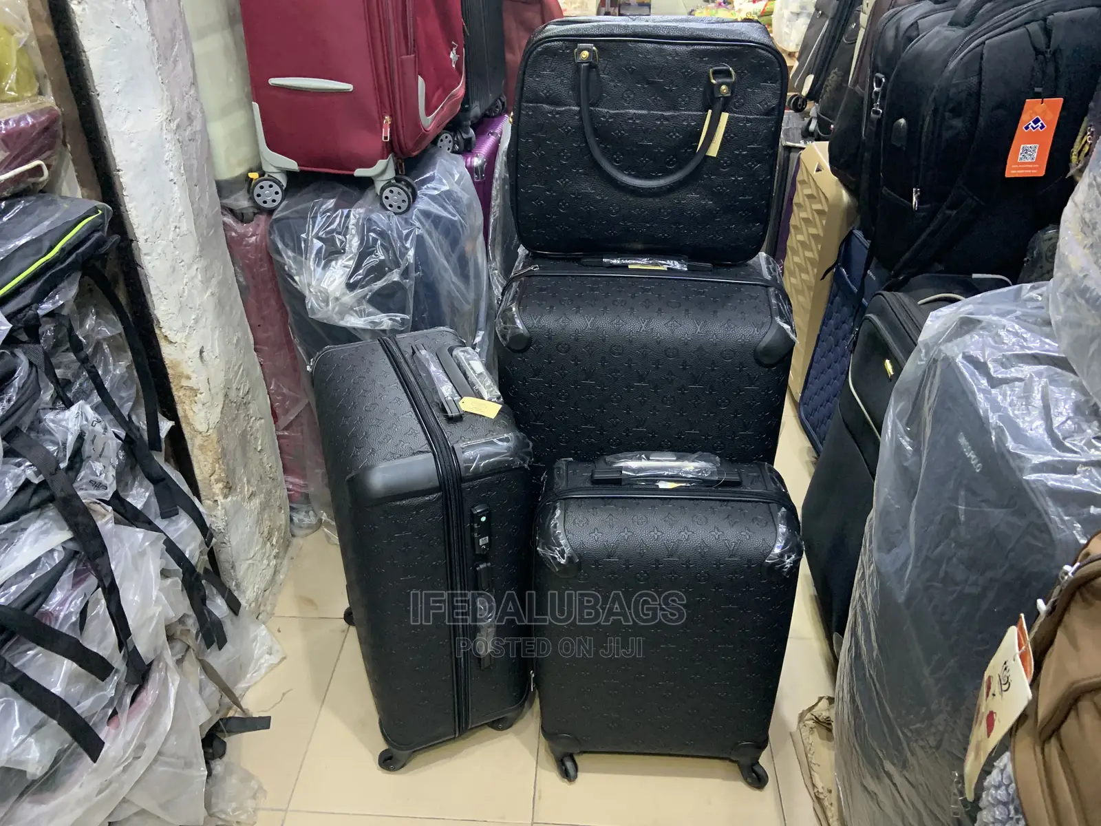 Set of Imported Quality Black Lv Traveling Luggage