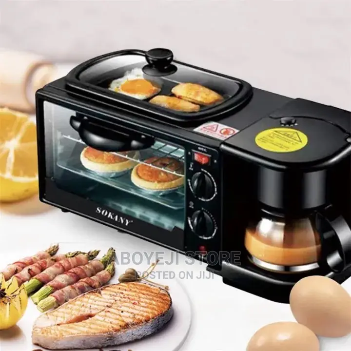 3in1 Breakfast Multipurpose Oven Coffee Maker Frying Pan