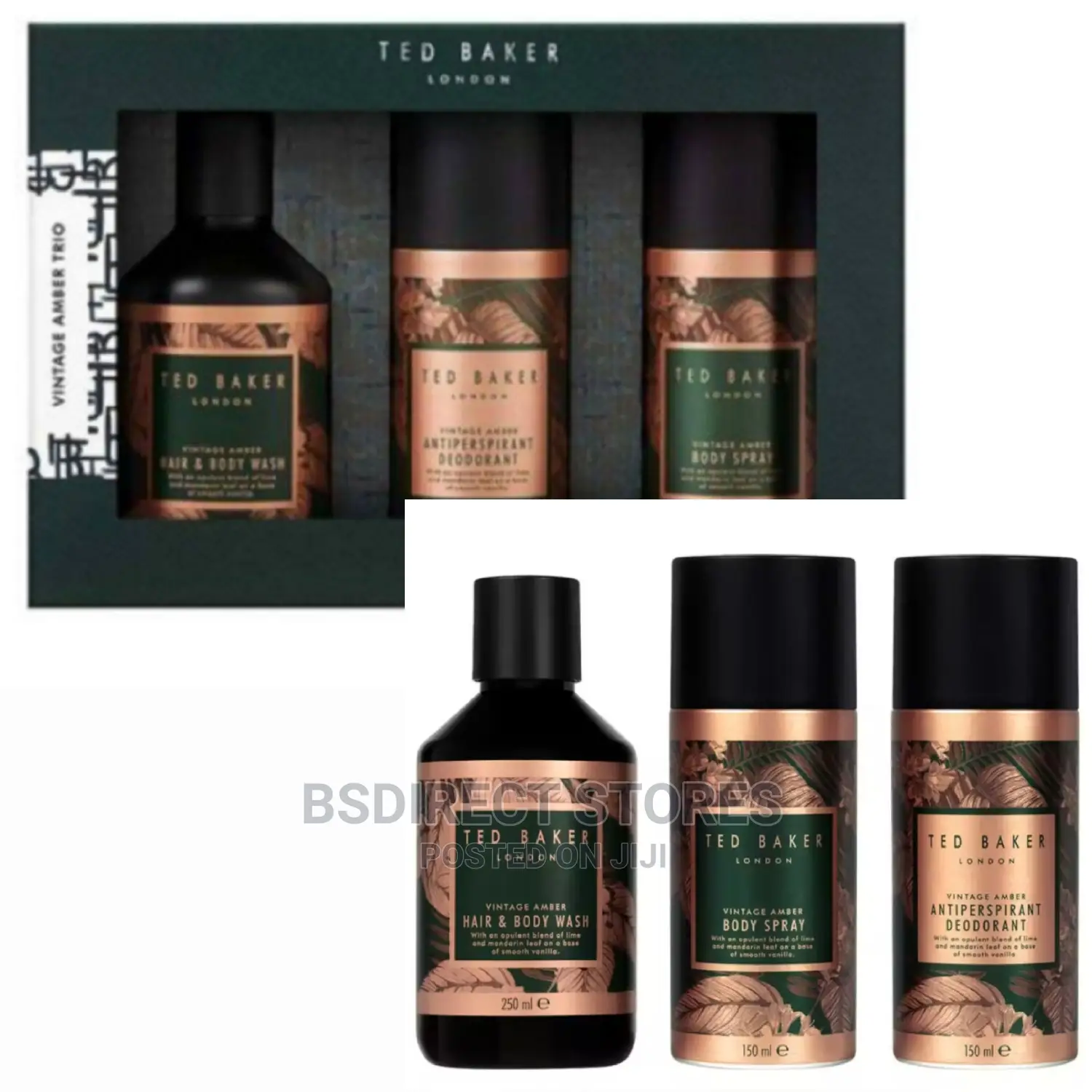 Ted Baker Vintage Amber Trio Men's Bodycare Pamper Gift Set