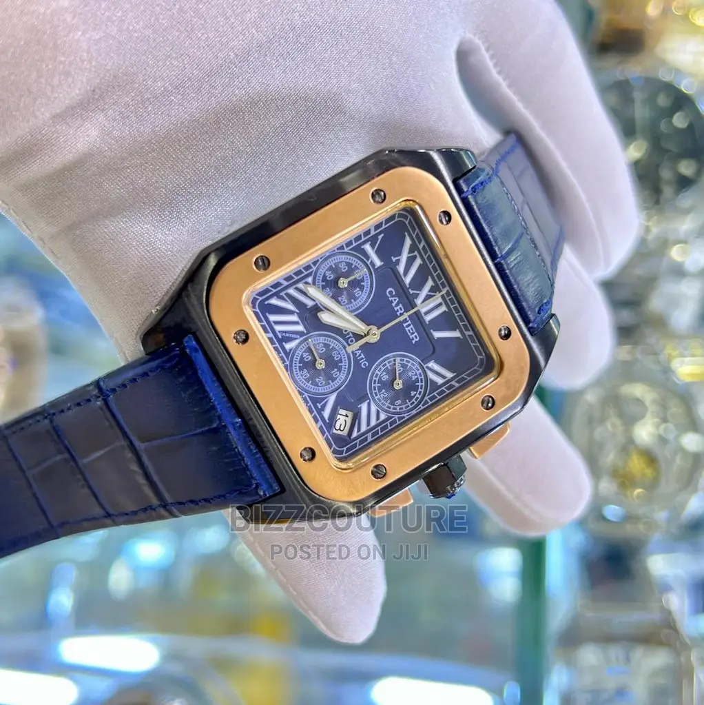Original CARTIER Blue Dial Leather Strap Available in Store