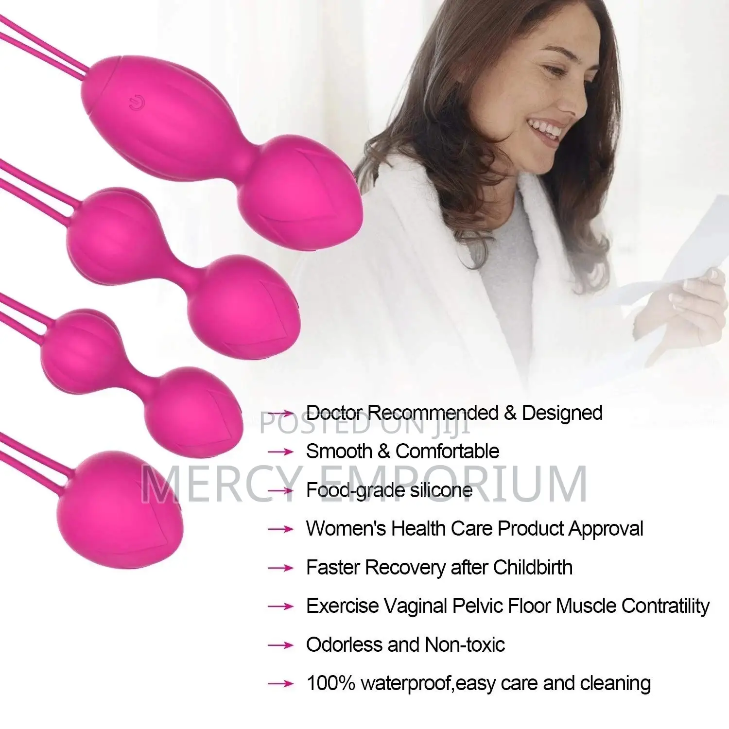 3in1 Kegel Exercise Balls and Egg to Tighten Vaginal Walls.