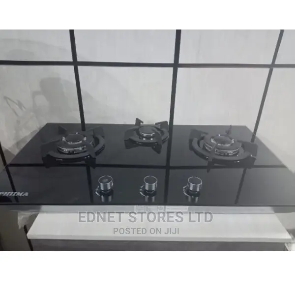 Phiima 90 X 57cm 3 Burner Gas Hob Tempered Glass