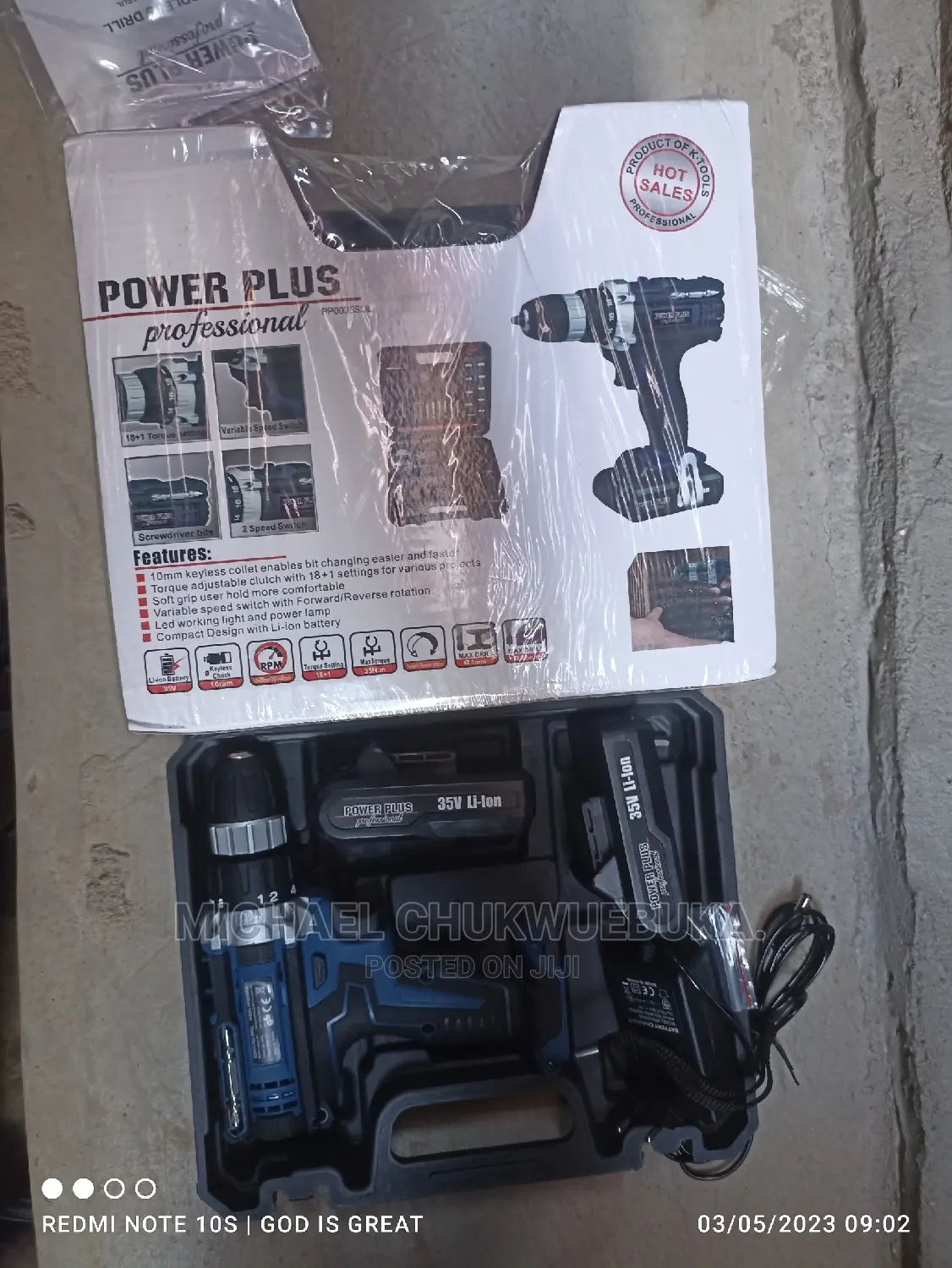 Cordless Drilling Machine 35v Power Plus