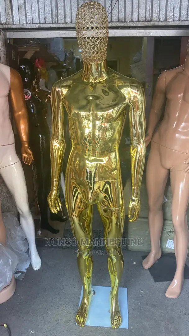 Gold Male Mannequin With Basket Head