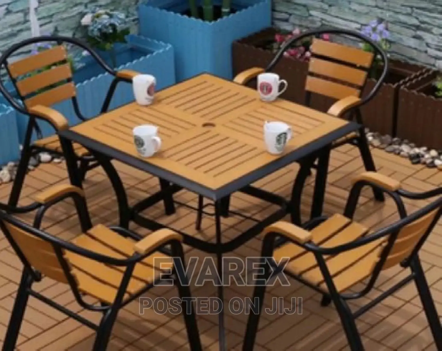 Outdoor Chair Set With Table. Sun/Water Resistant.