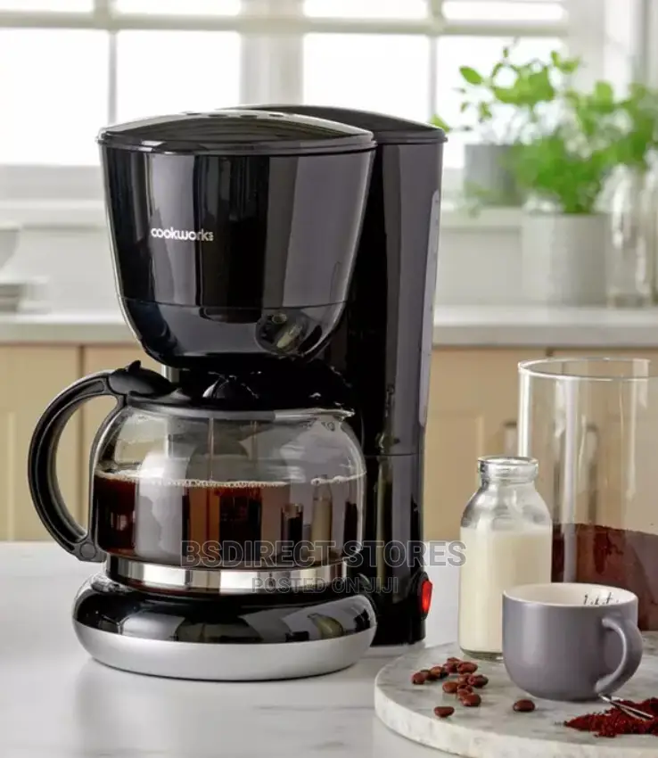 Cookworks Black Filter Coffee Maker 10 Cups Capacity 1.25L