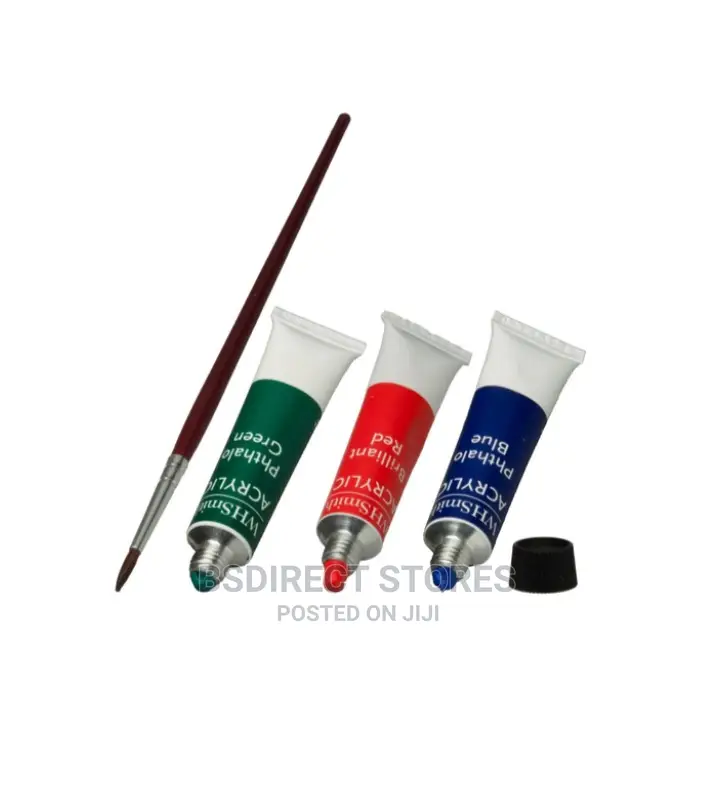 Whsmith Acrylic Paints 12ml Quick Drying Pack Of 12 + Brush