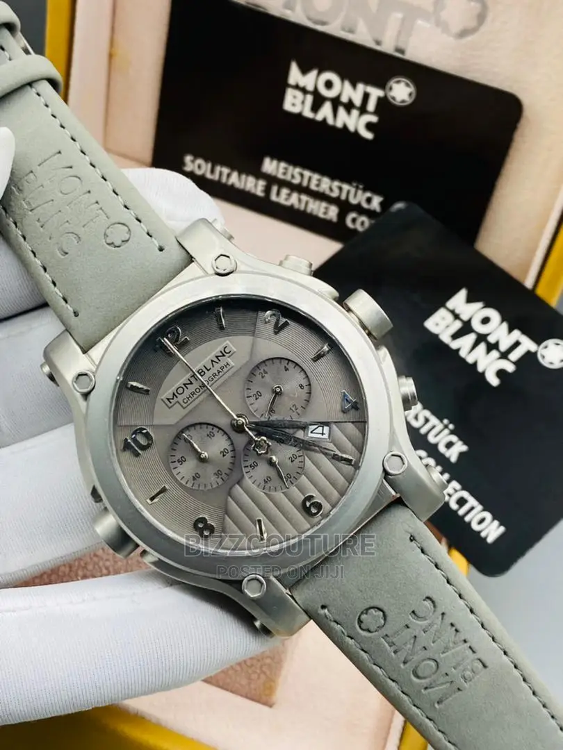 Original MONTBLANC Leather Strap Watch Available in Store