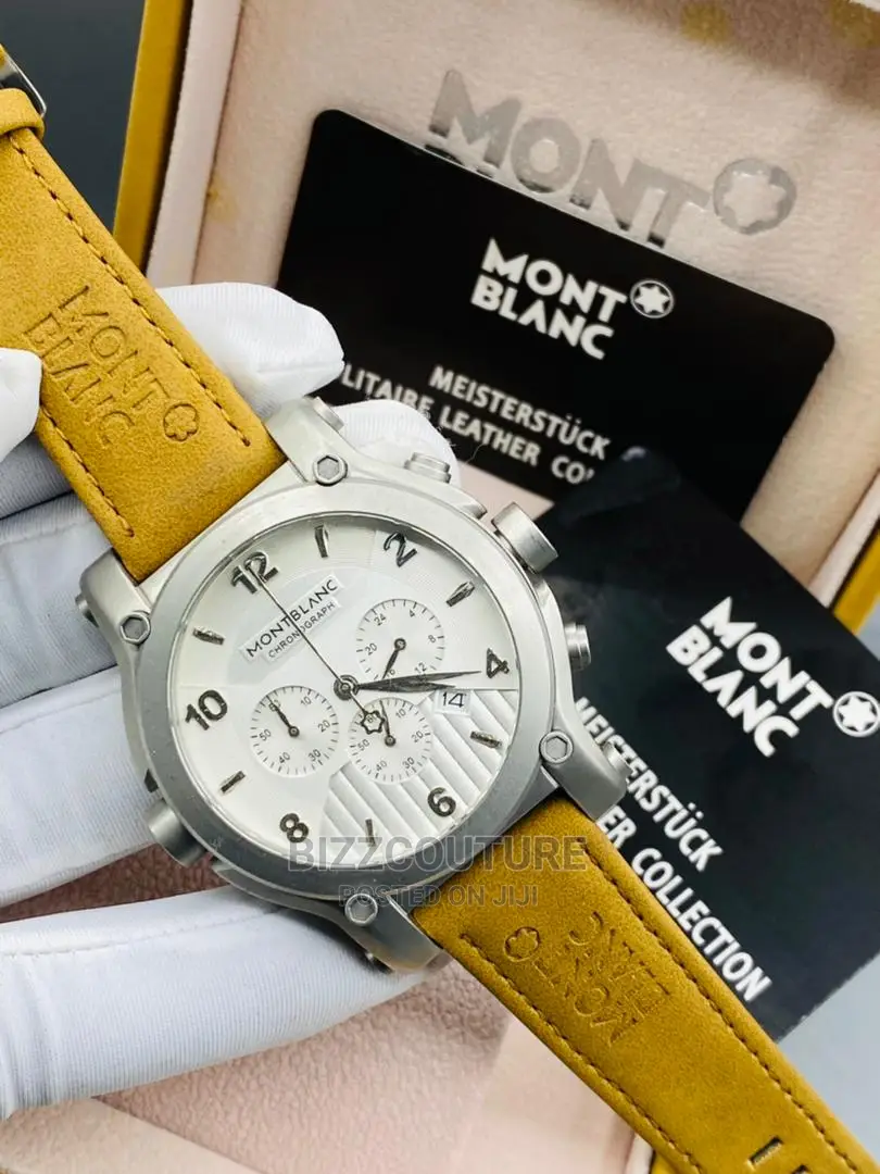 Original MONTBLANC Leather Strap Watch Available in Store